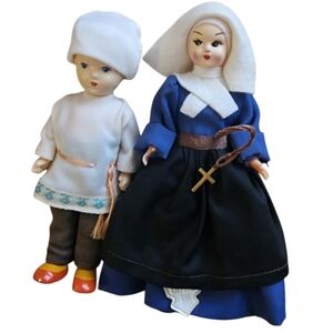 Vintage Made in Italy Nun and boy set
